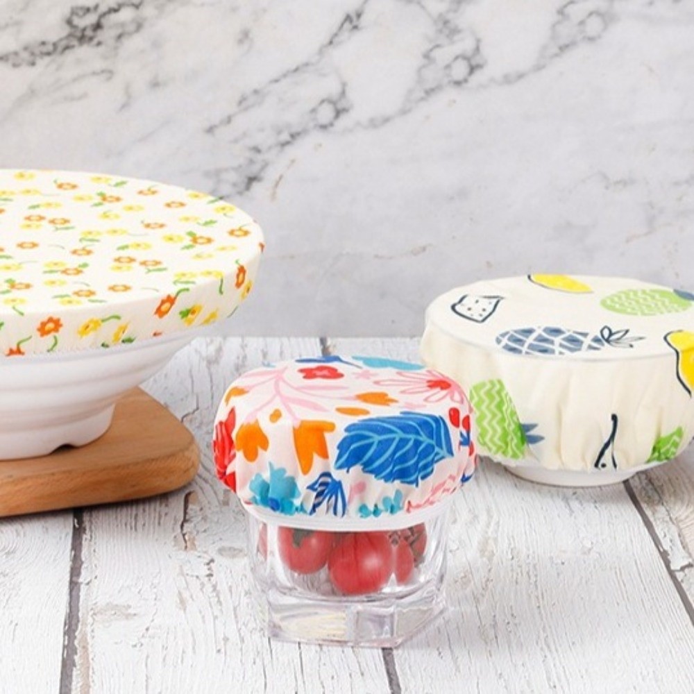 Beeswax Food Cover - ผ้าคลุมชามกันฝุ่นทำจากขี้ผึ้ง ช่วยรักษาความสด ล้างทำความสะอาดได้ ใช้ซ้ำได้ ป้องกันแมลงวัน ลายสุ่ม