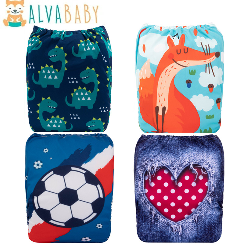Cloth Diaper Insert - Alvabababy ผ้าอ้อมซักได้เด็กปรับได้เป็นมิตรต่อสิ่งแวดล้อมผ้าโพลีเอสเตอร์ผ้าอ้อมเด็กพร้อมไมโครไฟเบอร์1ชิ้น