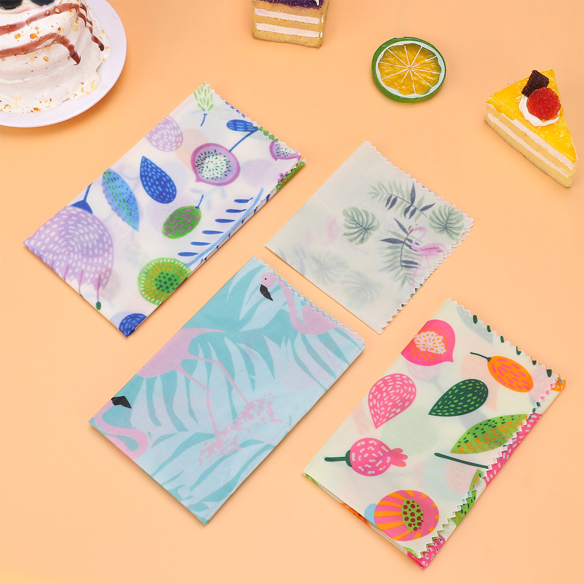 ผ้าห่ออาหารแบบใช้ซ้ำได้ 4 ชิ้น - Beeswax Food Cover บทวิจารณ์และราคา