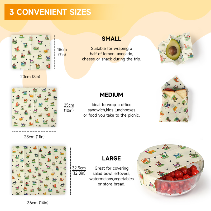 6 แพ็ค (2S. 2M, 2L) ผ้าห่ออาหา - Beeswax Food Cover บทวิจารณ์และราคา